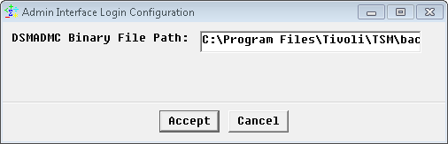 DSMADMC Binary File Path
