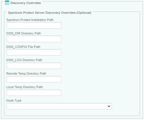 Configuring Spectrum Protect Discovery Overrides