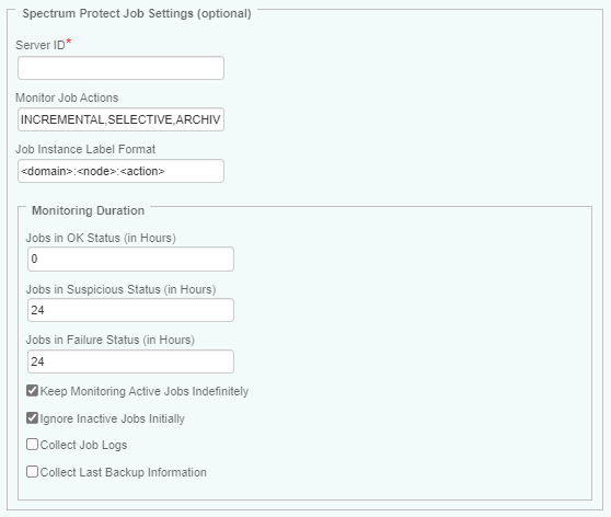 Configuring Spectrum Protect Jobs