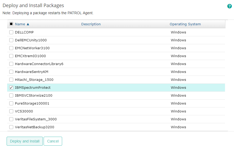 Installing the Package - Selecting the IBM Spectrum Protect KM Package