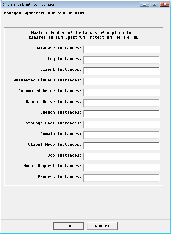 Configuring the Default Instance Limits