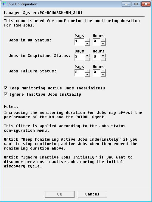 Jobs Filter Configuration
