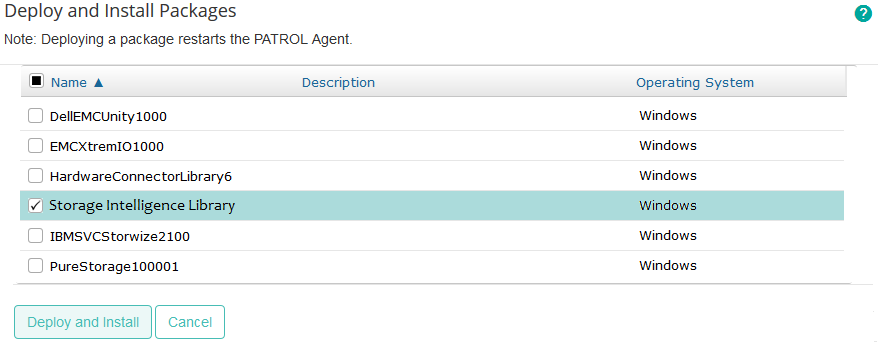 Installing the Package - Selecting the Storage Intelligence Library Package