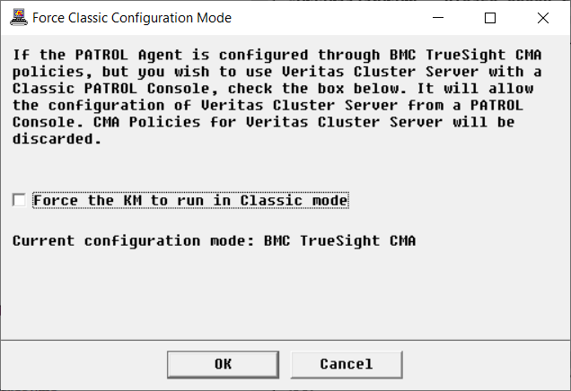 Forcing the KM to Classic Mode
