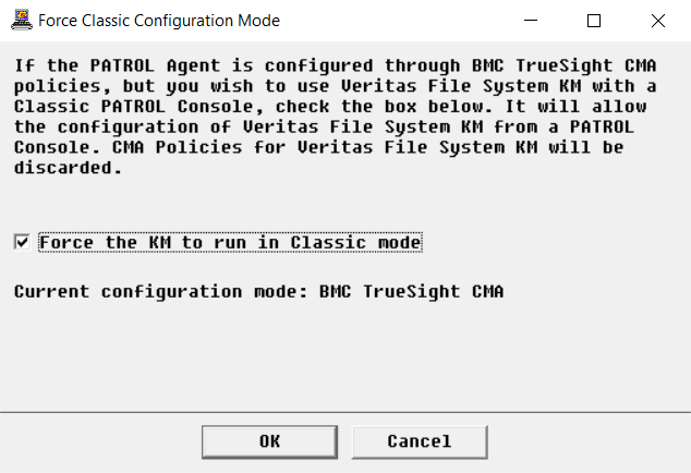 Forcing the KM to Classic Mode