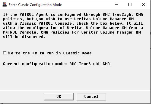 Forcing the KM to Classic Mode